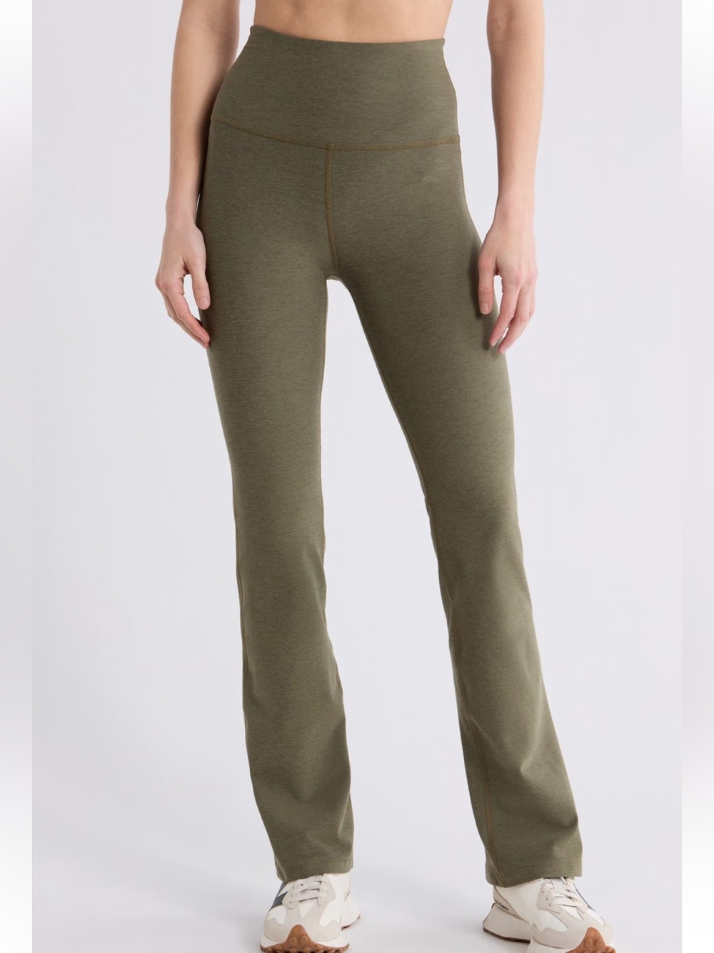 NWT beyond yoga practice space dye High-Waist Olive Flare Yoga Pants